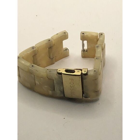 Fossil Watch Parts Full 2 piece Band Gold Tone Clasp 18mm PY174 - Picture 7 of 7